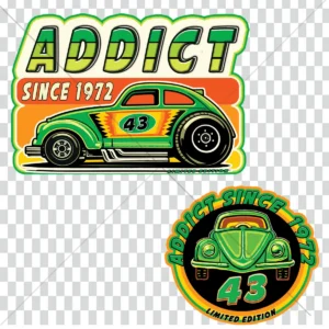 Design rétro de Cox dragster inspiré des jouets vintage des années 70 – Addict Series #43 – illustration avant et arrière