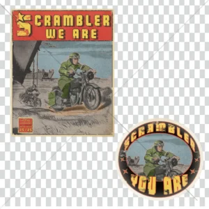 T-shirt moto Old School collector Scrambler We Are avec illustration vintage BSA 1944 avant et arrière