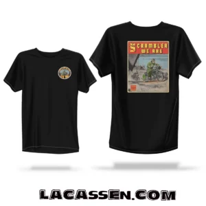 T-shirt moto Old School Scrambler We Are avec design vintage avant et arrière édition limitée
