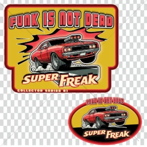 Design t-shirt Super Freak 81 muscle car vintage funk style drag années 70/ 80