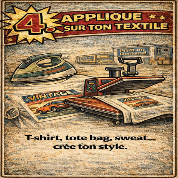 Appliquer design t-shirt DIY avec fer à repasser ou presse textile transfert Lacassen