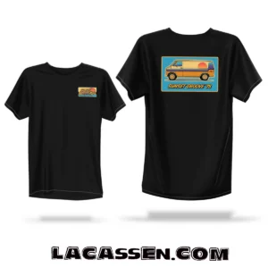 Mockup t shirt noir vintage van sunset groove 78 design retro van life front back