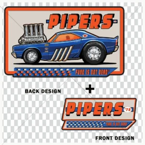 Design T-shirt PIPERS ’72 No.48 avec visuels avant et arrière, collection Funk Is Not Dead® par Lacassen.